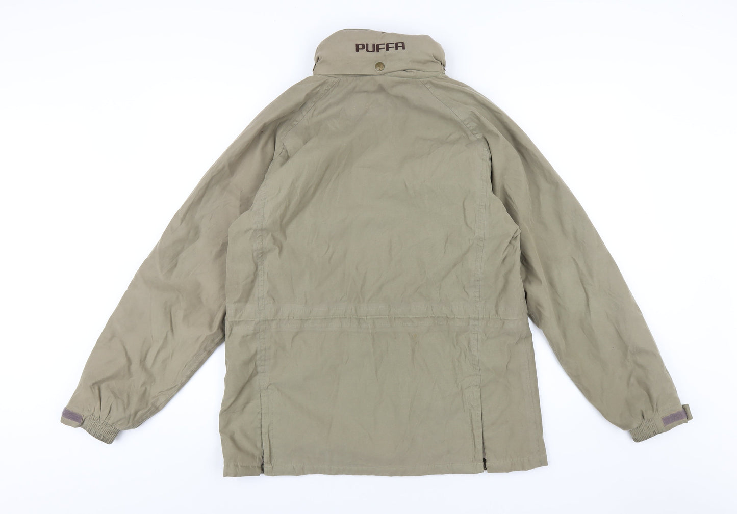 Parka Mens Green Parka Coat Size L Zip