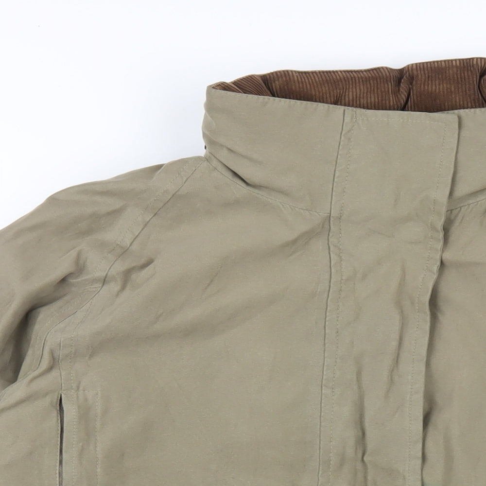 Parka Mens Green Parka Coat Size L Zip