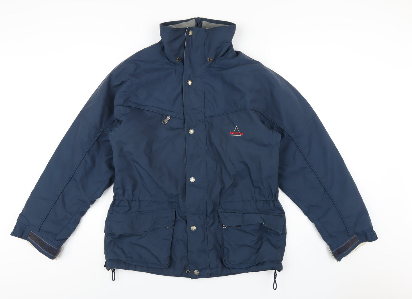 SOS Mens Blue Rain Coat Coat Size S Zip