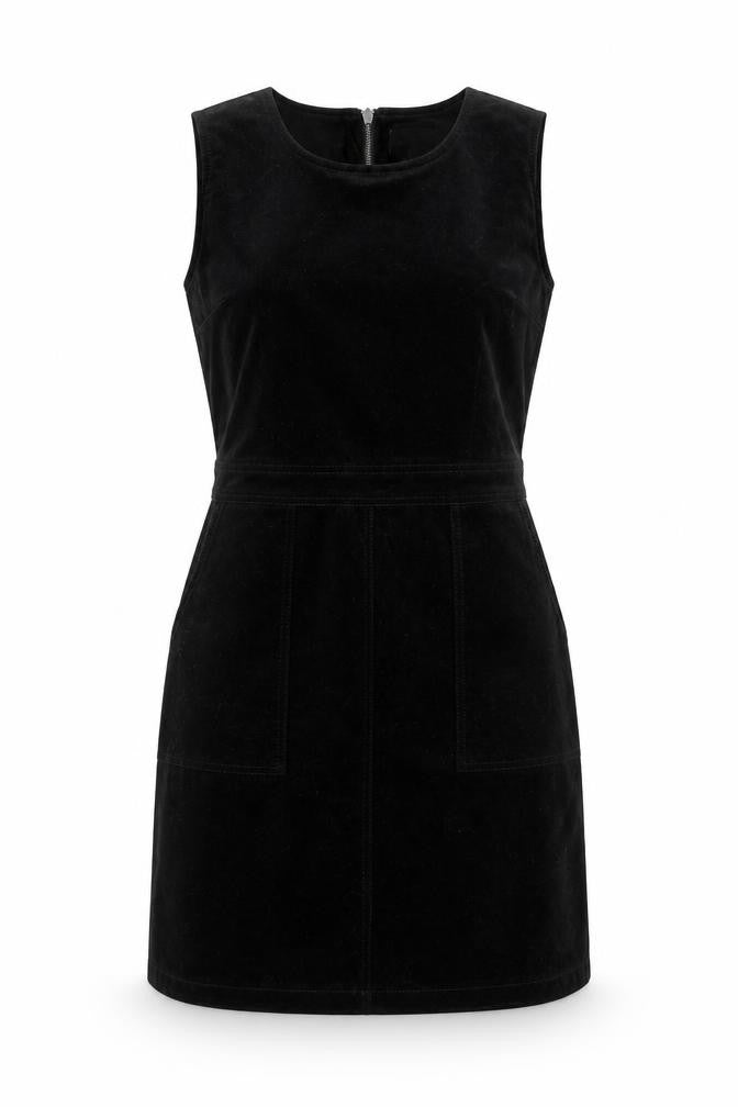 Warehouse Womens Black Cotton A-Line Size 12 Round Neck Zip