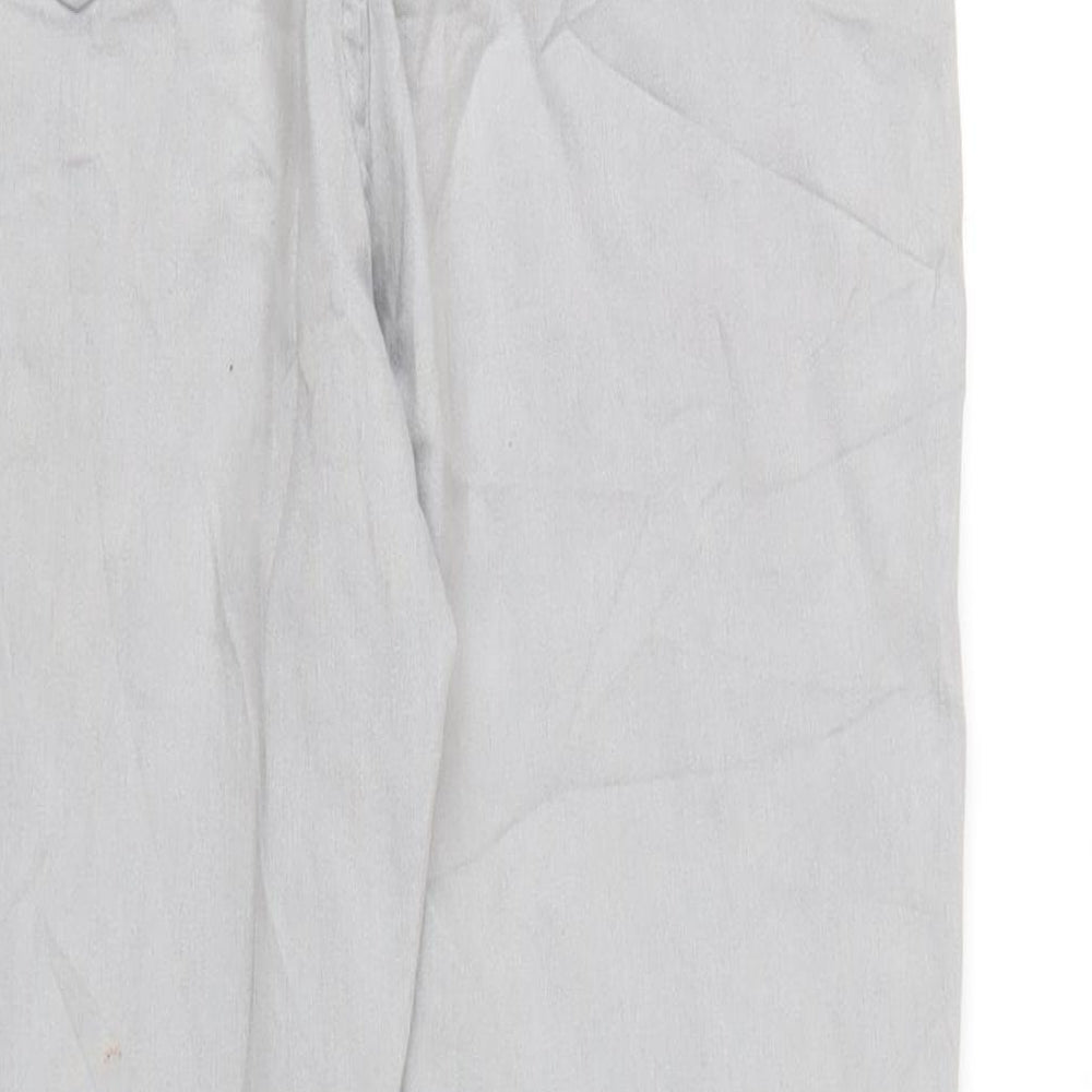 Marks and Spencer Womens Grey Cotton Skinny Jeans Size 14 L29 in Regular Zip