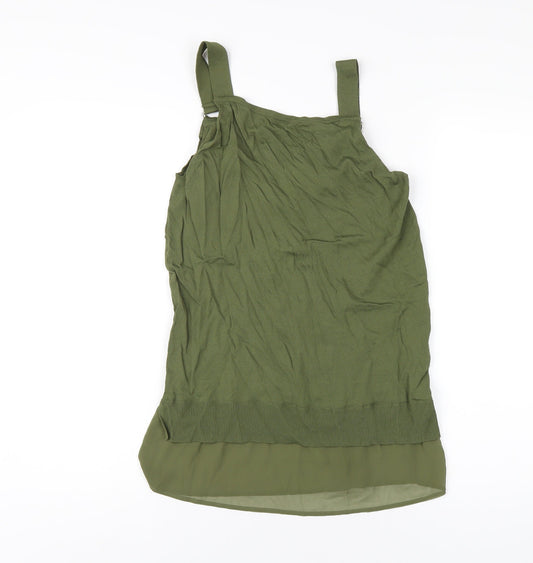 NEXT Womens Green Viscose Basic T-Shirt Size S Square Neck