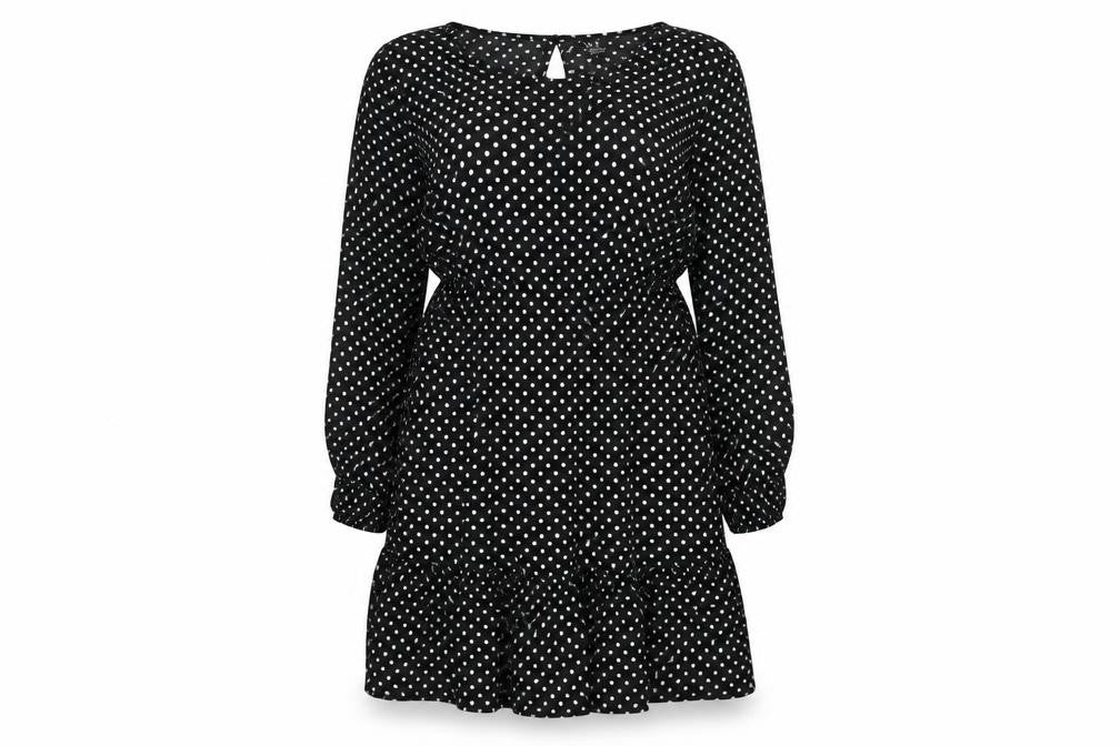 VERO MODA Womens Black Viscose A-Line Size XS Round Neck Button