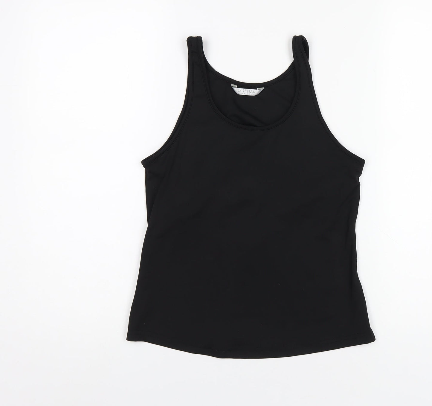 La Senza Womens Black Polyester Basic Tank Size 12 Scoop Neck