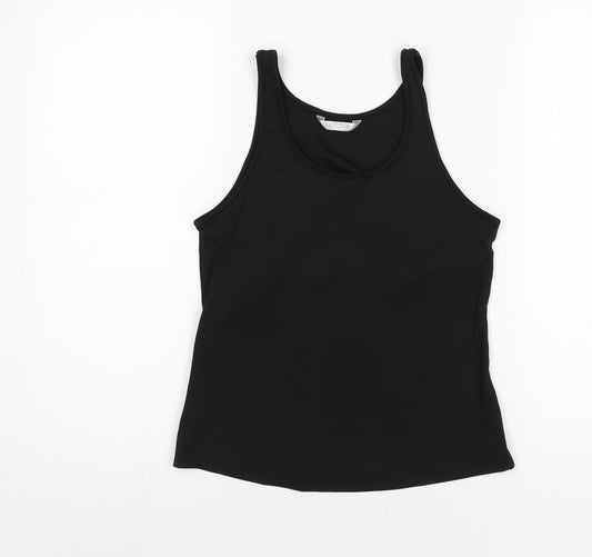 La Senza Womens Black Polyester Basic Tank Size 12 Scoop Neck