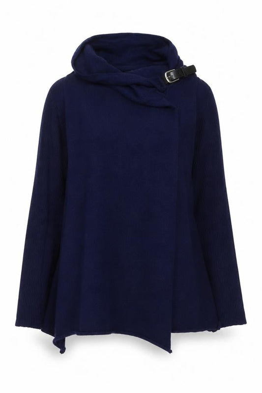 Lakeland Womens Blue Roll Neck Viscose Cardigan Jumper Size M