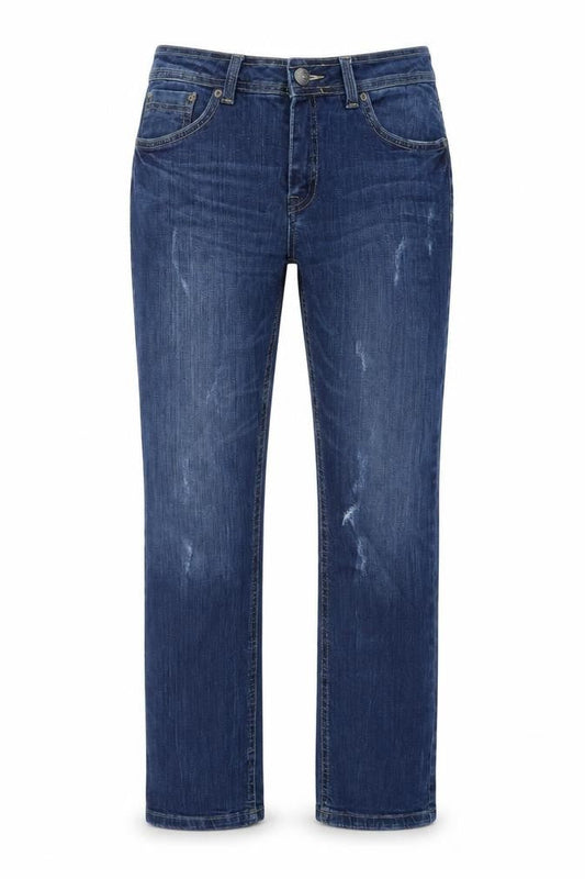 Blue Diamond Womens Blue Cotton Straight Jeans Size 12 L28 in Regular Button