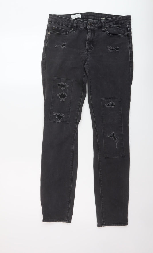 Gap Womens Grey Cotton Straight Jeans Size 26 in L30 in Regular Button