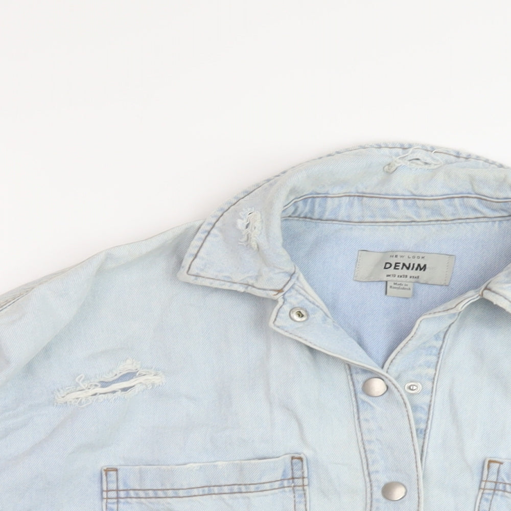 New Look Womens Blue Jacket Size 10 Snap
