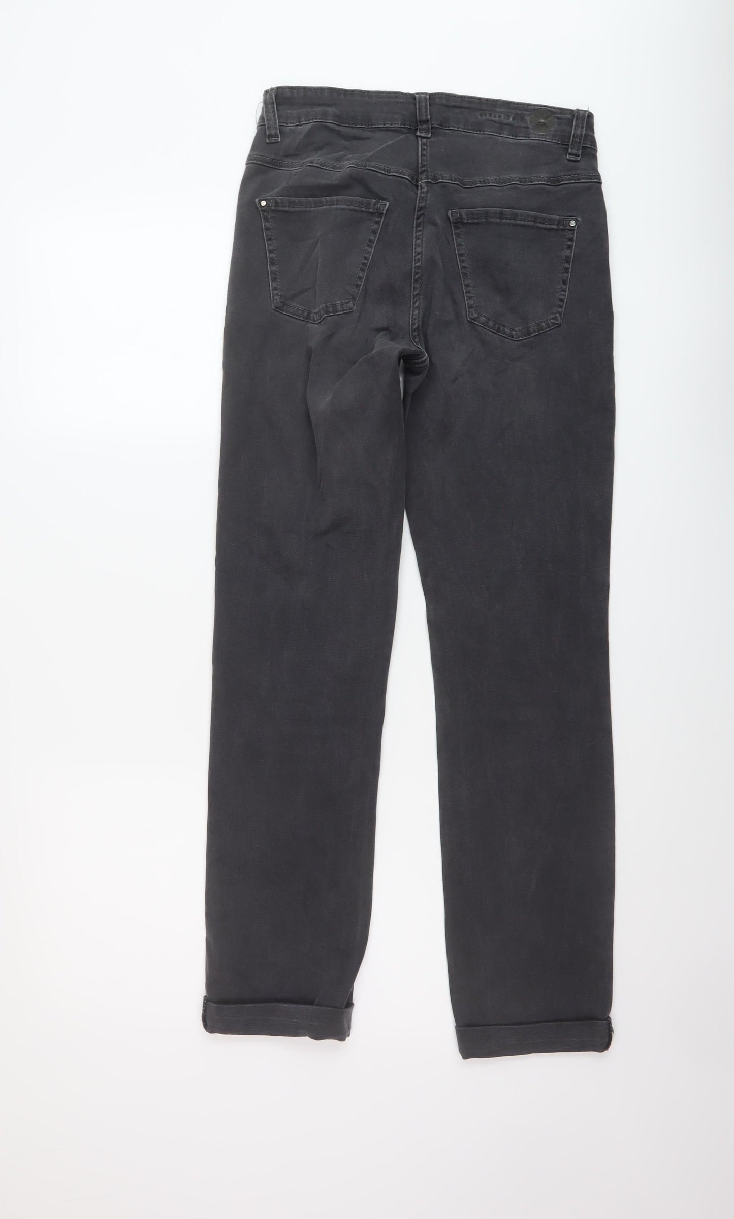 Dream Jeans Womens Grey Cotton Straight Jeans Size 26 in L29 in Regular Button
