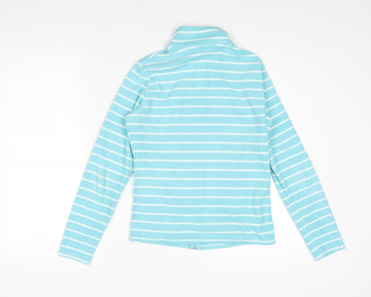 Marks & Spencer Womens Blue Striped Jacket Size 8 Zip