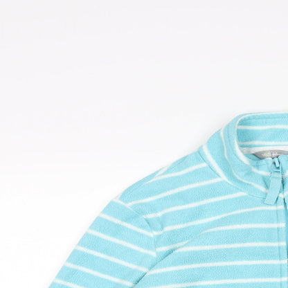 Marks & Spencer Womens Blue Striped Jacket Size 8 Zip