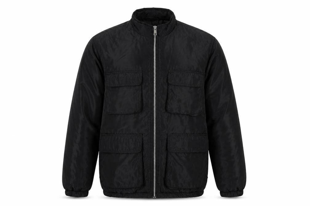 Boohoo Mens Black Bomber Jacket Jacket Size S Zip - Pockets