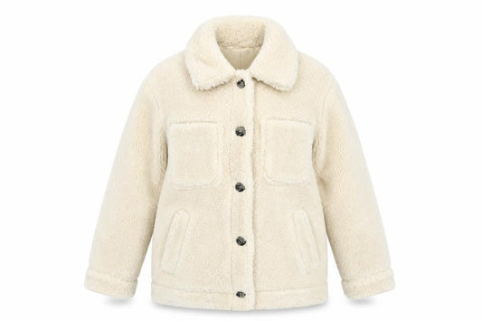 Topshop Womens Ivory Pea Coat Coat Size 12 Button