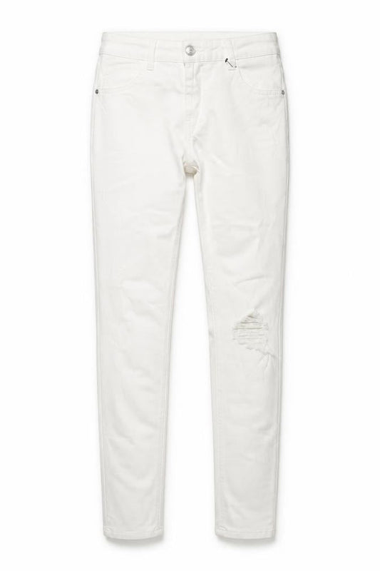 Matalan Womens White Cotton Skinny Jeans Size 8 L25 in Regular Zip