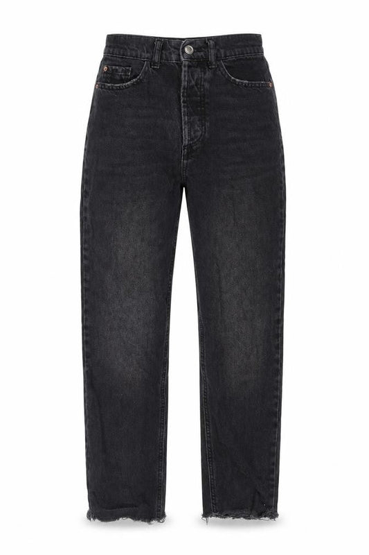 Zara Womens Black Cotton Mom Jeans Size 6 L24 in Regular Zip