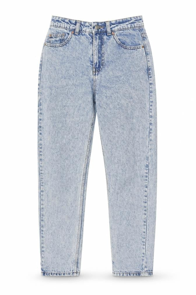 Denim & Co. Womens Blue Cotton Mom Jeans Size 6 L30 in Regular Zip