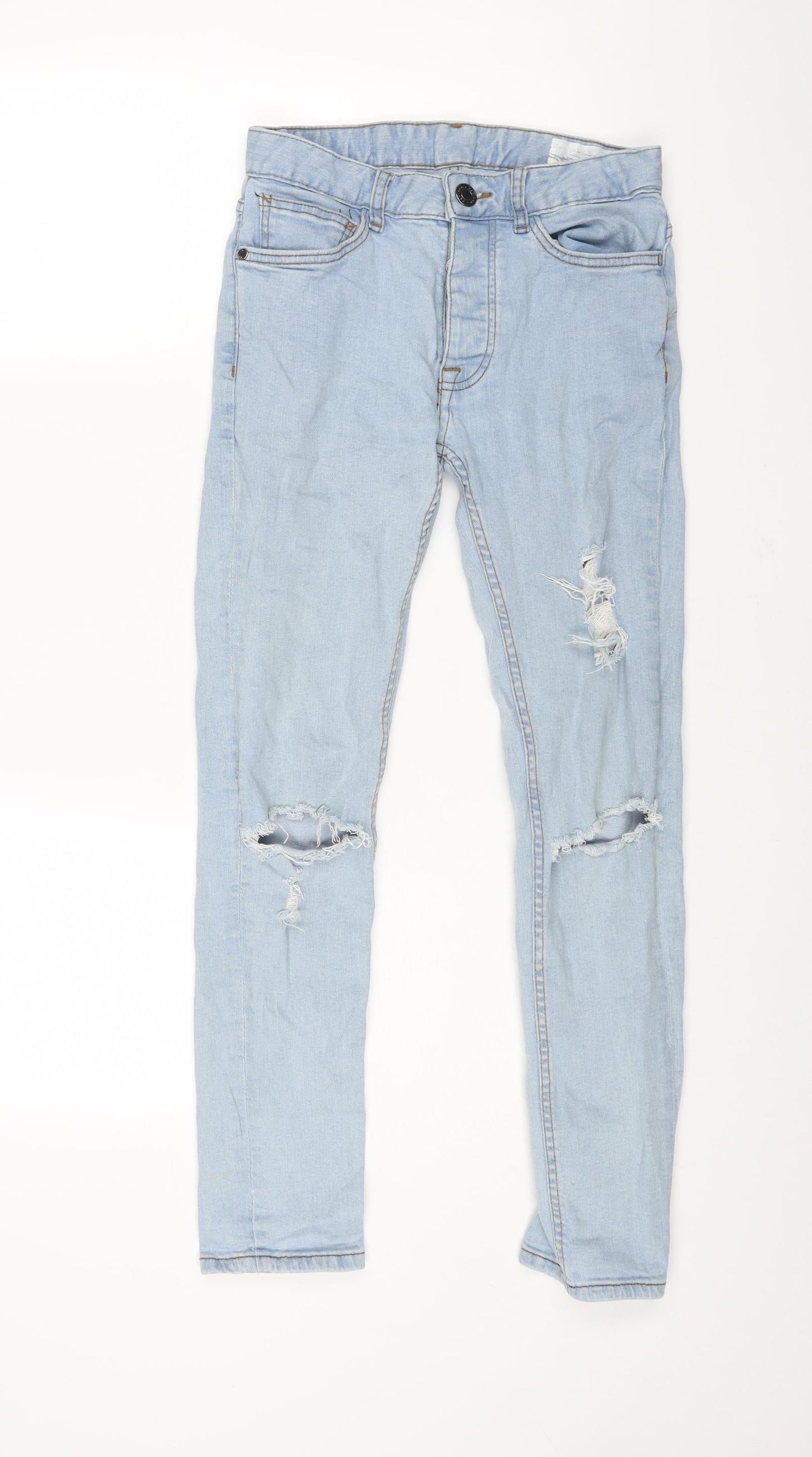 Denim & Co. Mens Blue Cotton Skinny Jeans Size 28 in L30 in Regular Button