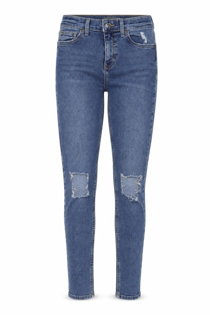 Topshop Womens Blue Cotton Skinny Jeans Size 26 in L34 in Regular Zip