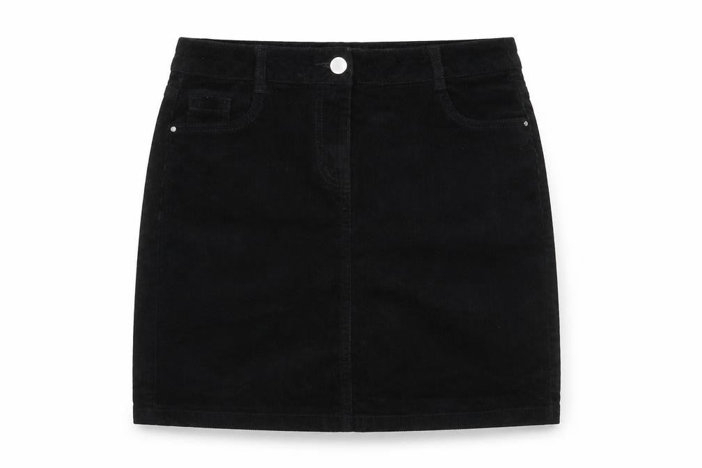 Dorothy Perkins Womens Black Cotton A-Line Skirt Size 8 Zip