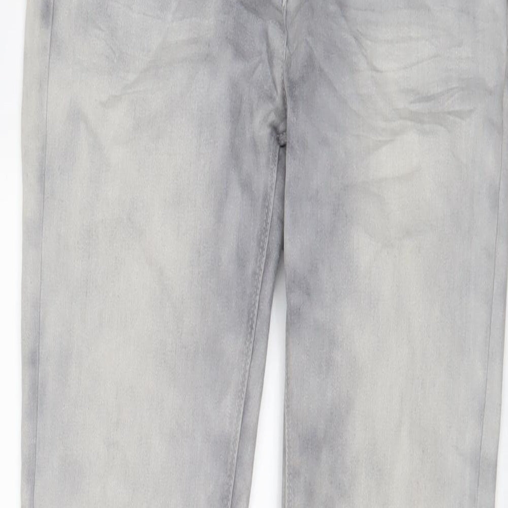 Marks and Spencer Womens Grey Cotton Skinny Jeans Size 8 L30 in Regular Zip - Zips