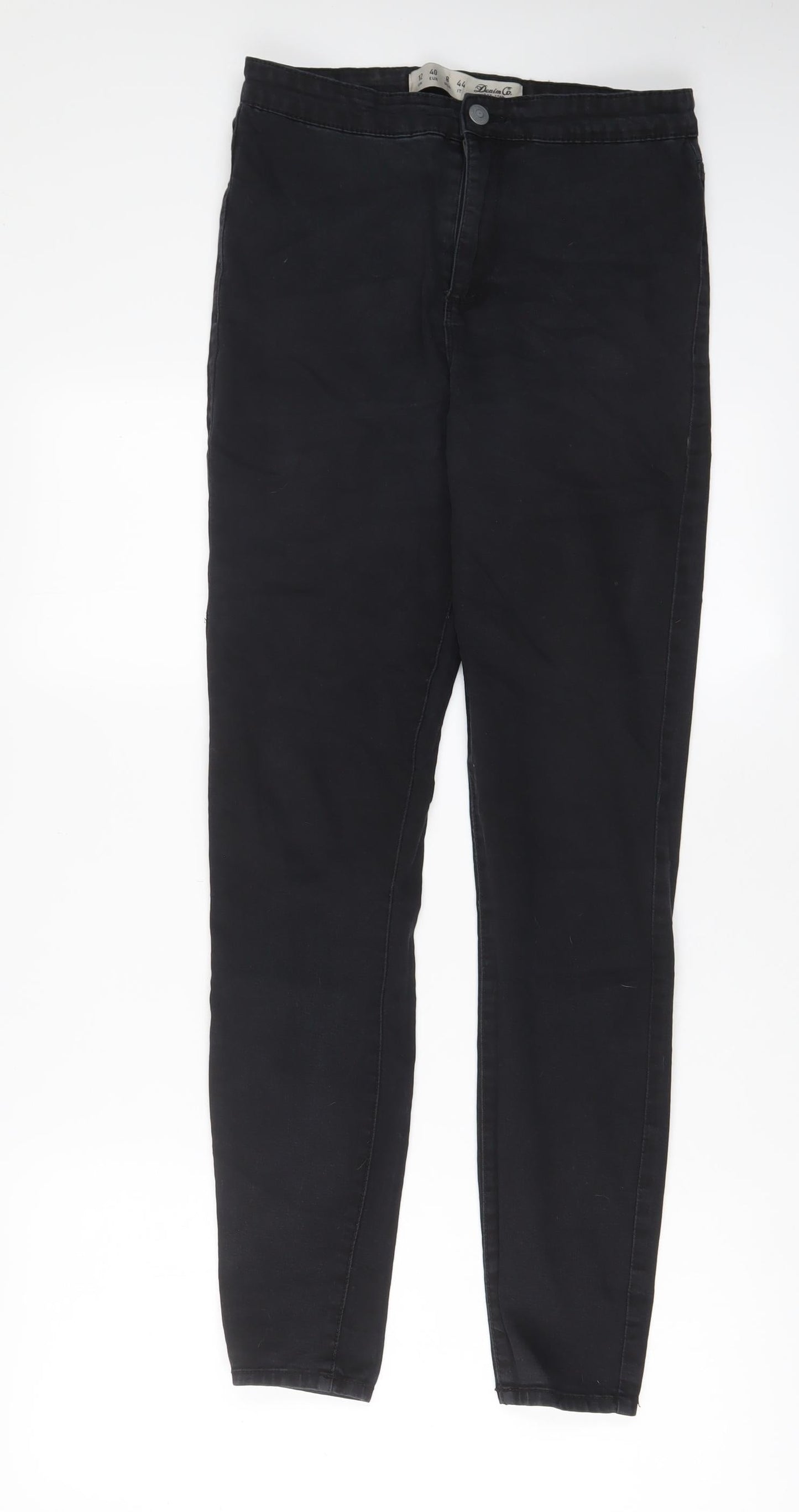Denim & Co. Womens Black Cotton Skinny Jeans Size 12 L29 in Regular Zip