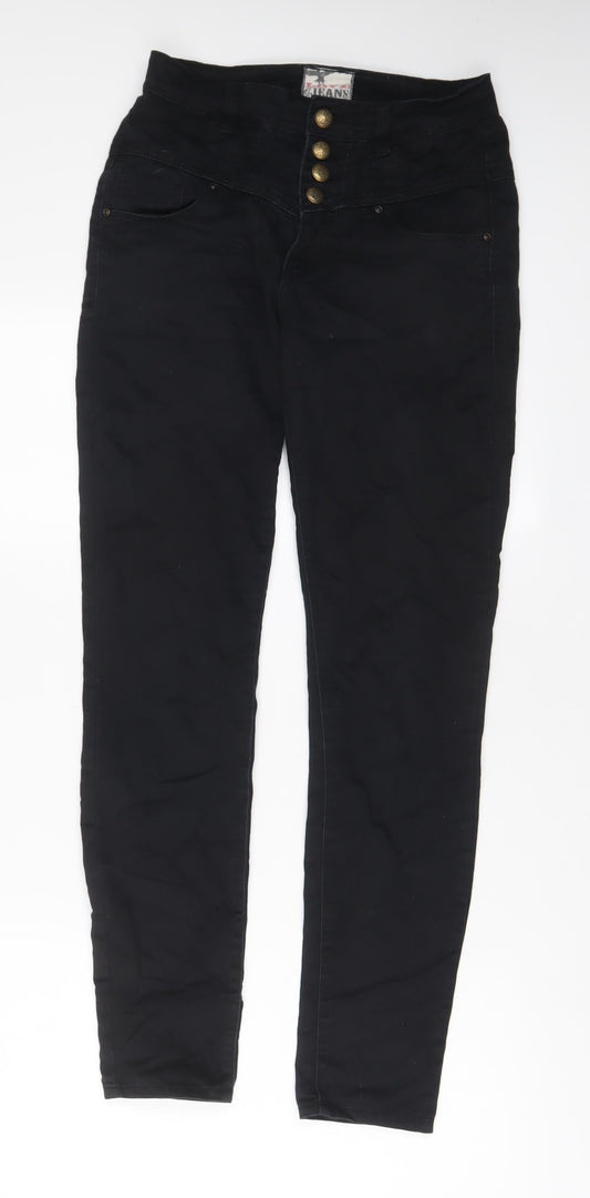 YESYES Womens Black Cotton Skinny Jeans Size 10 L29 in Regular Zip