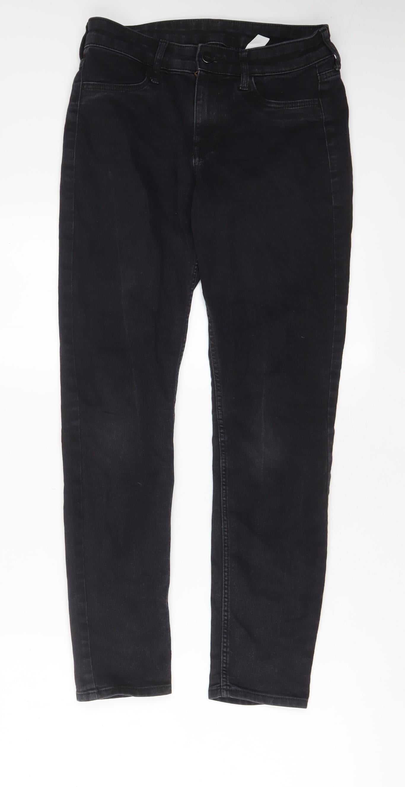H&M Womens Black Cotton Skinny Jeans Size 26 in L28 in Regular Zip