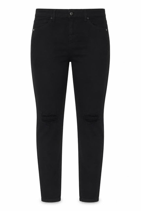 Topshop Womens Black Cotton Skinny Jeans Size 30 in L32 in Regular Zip