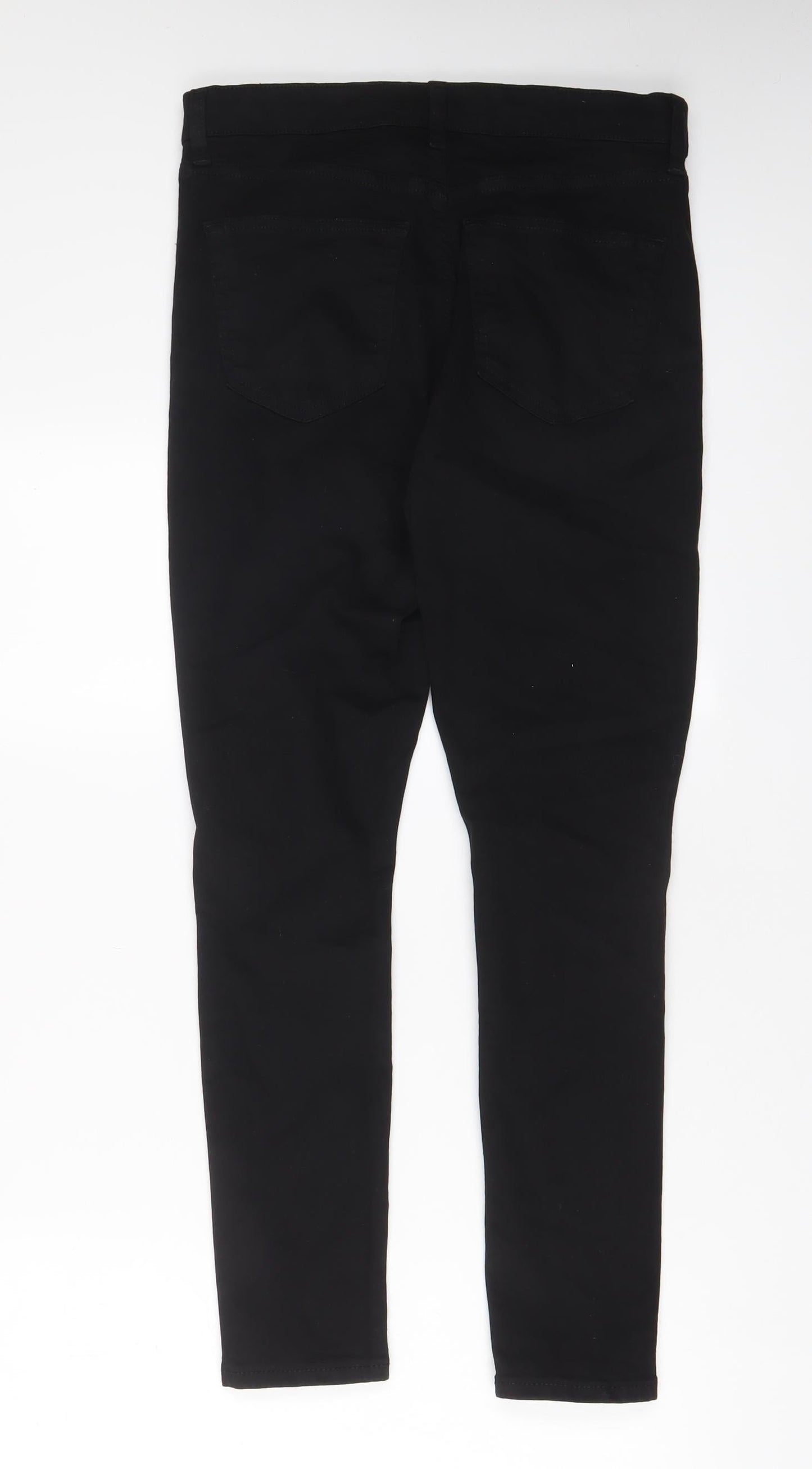 Topshop Womens Black Cotton Skinny Jeans Size 30 in L32 in Regular Zip