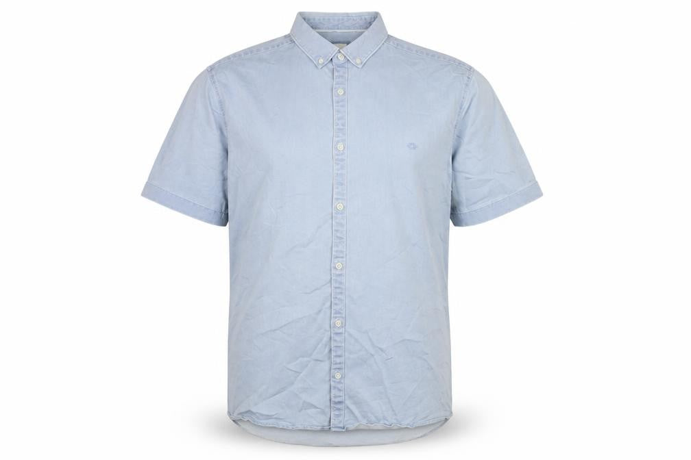 River Island Mens Blue Cotton Button-Up Size 2XL Collared Button