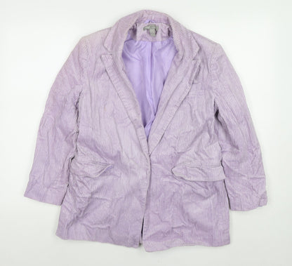 Additional front view of ASOS women’s purple jacket blazer, size UK 8, button