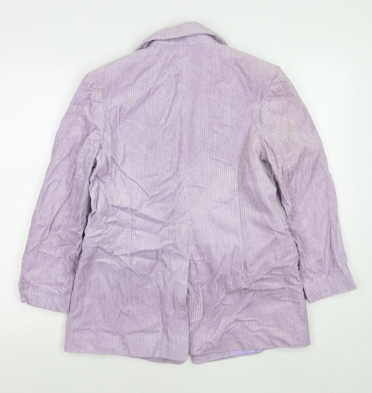 Back view of ASOS women’s purple jacket blazer, size UK 8, button