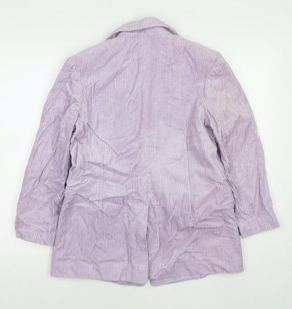 Back view of ASOS women’s purple jacket blazer, size UK 8, button