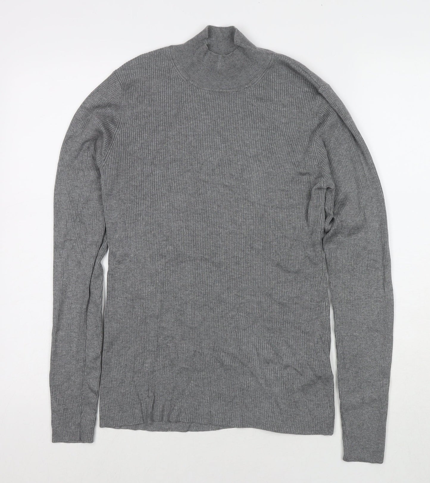 Esprit Womens Grey Roll Neck Viscose Pullover Jumper Size M
