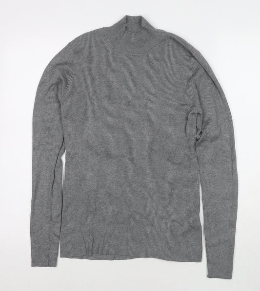 Esprit Womens Grey Roll Neck Viscose Pullover Jumper Size M