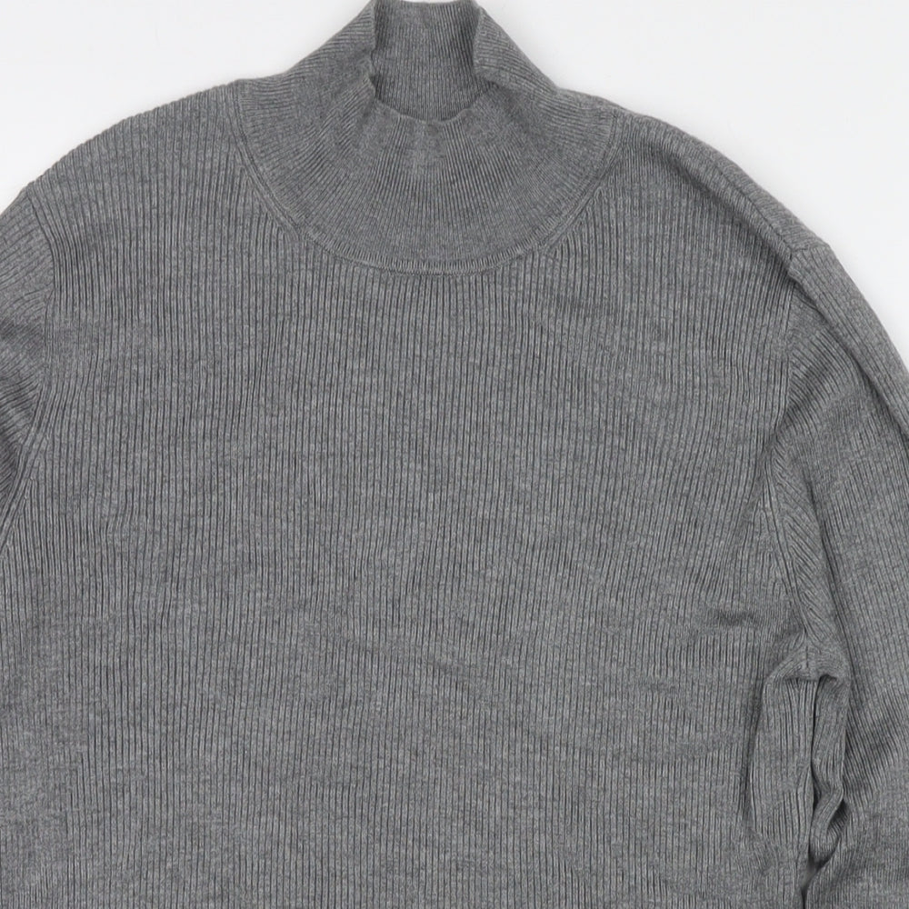 Esprit Womens Grey Roll Neck Viscose Pullover Jumper Size M
