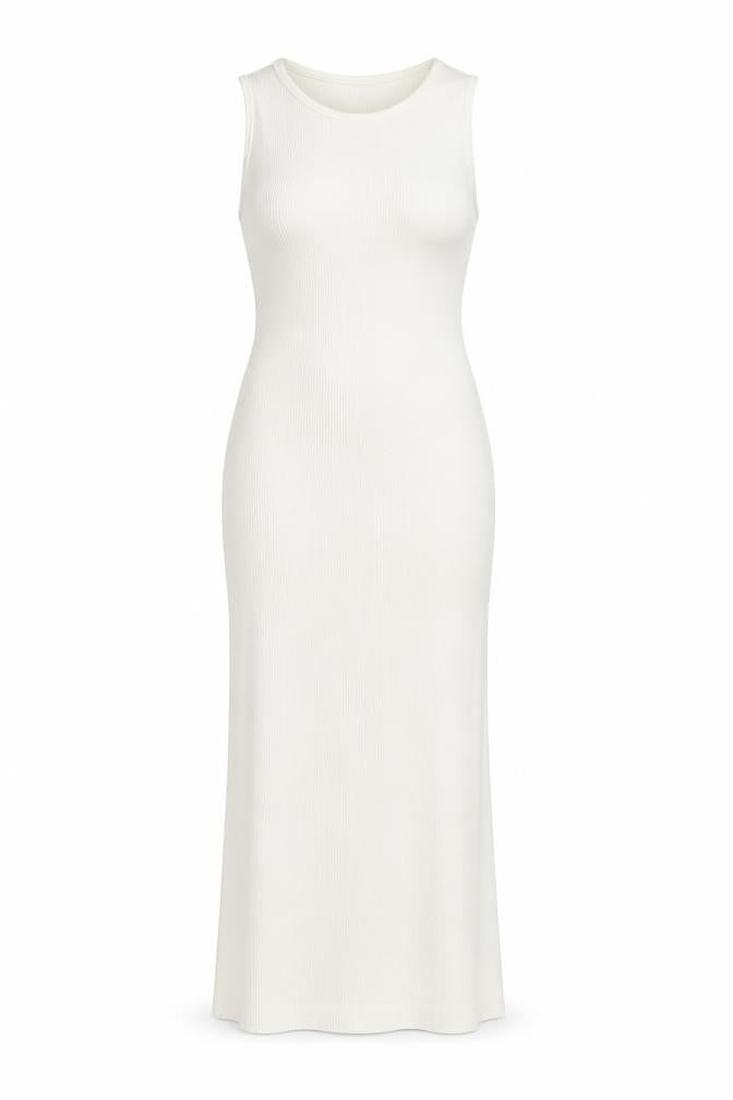 Pretty Lavish Womens White Polyester Maxi Size S Round Neck Pullover