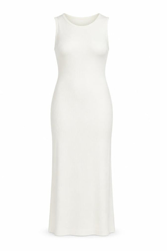 Pretty Lavish Womens White Polyester Maxi Size S Round Neck Pullover