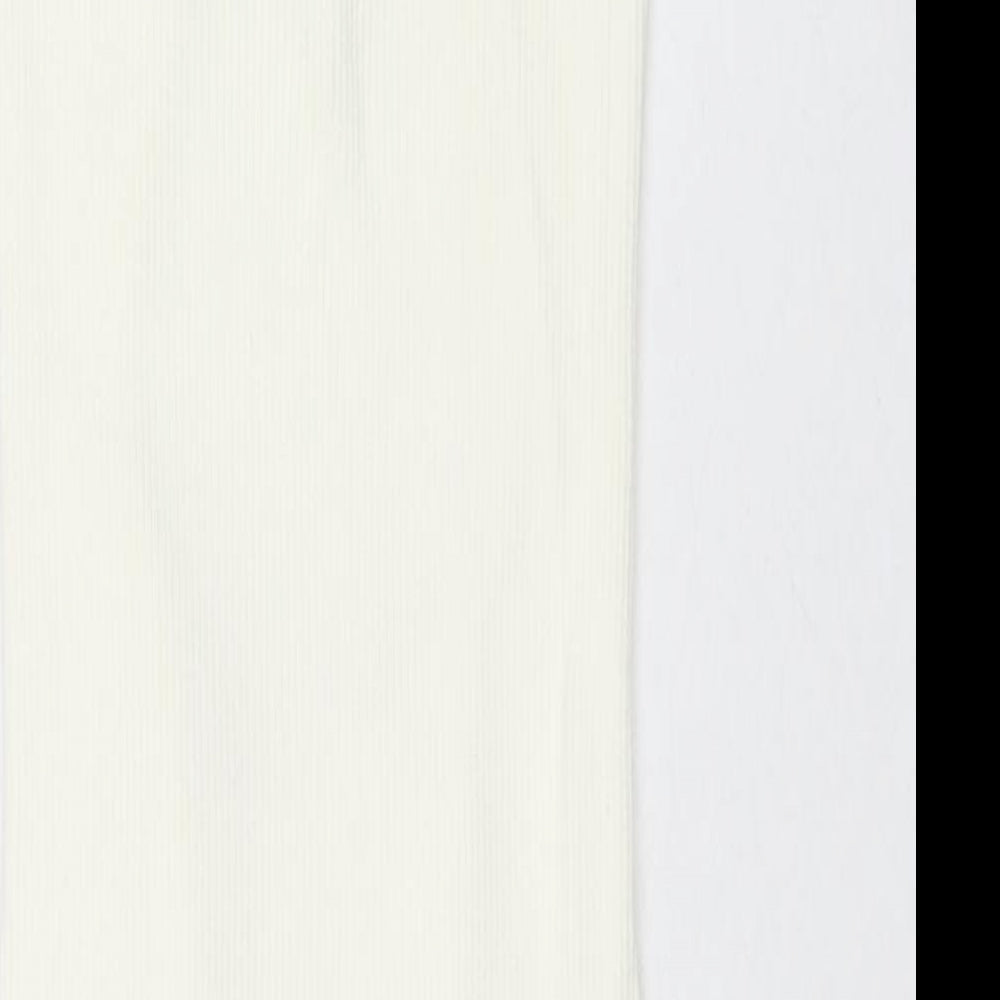 Pretty Lavish Womens White Polyester Maxi Size S Round Neck Pullover