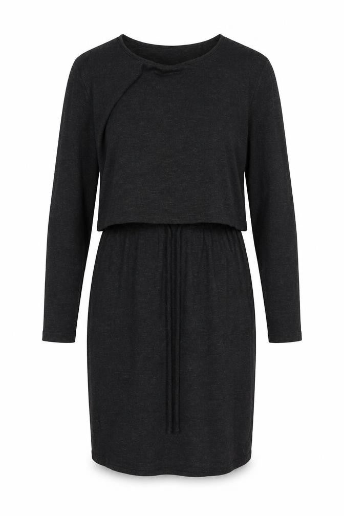 Gray&Willow Womens Grey Polyester T-Shirt Dress Size 8 Round Neck Pullover
