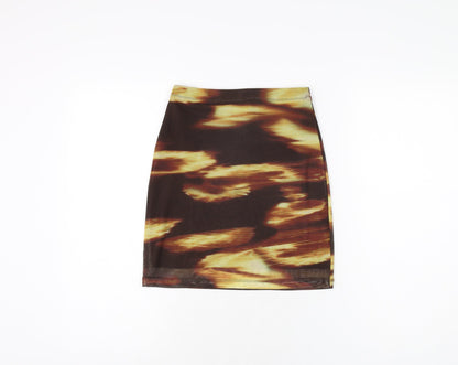 Preloved Motel Rocks Womens Brown Geometric Polyester Mini Skirt Size S - Front