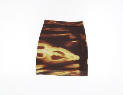 Preloved Motel Rocks Womens Brown Geometric Polyester Mini Skirt Size S - Back