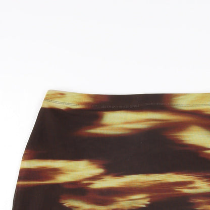 Preloved Motel Rocks Womens Brown Geometric Polyester Mini Skirt Size S - Detail