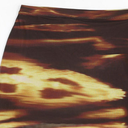 Preloved Motel Rocks Womens Brown Geometric Polyester Mini Skirt Size S - Label