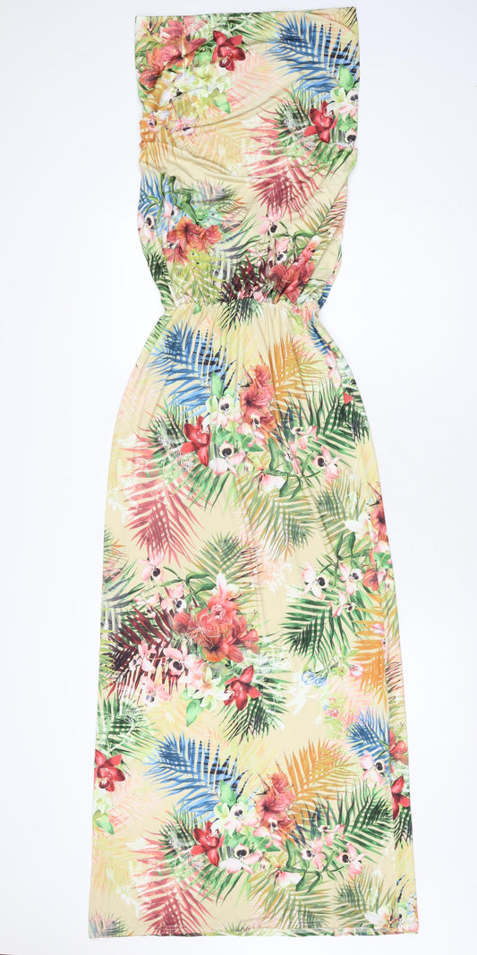 Amy Childs Womens Multicoloured Floral Polyester Maxi Size 8 Off the Shoulder Pullover