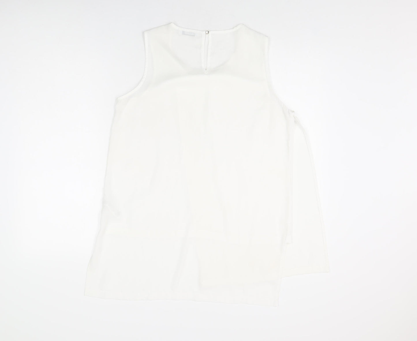 Gallery Womens Ivory Polyester Basic Blouse Size 12 Round Neck