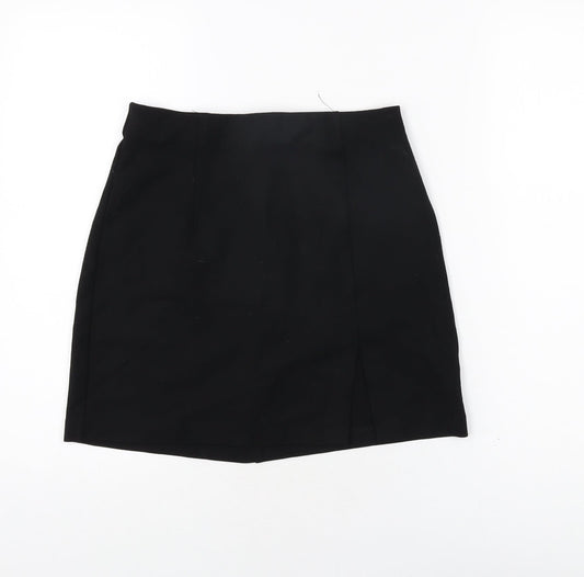 Stradivarius Womens Black Viscose Mini Skirt Size S