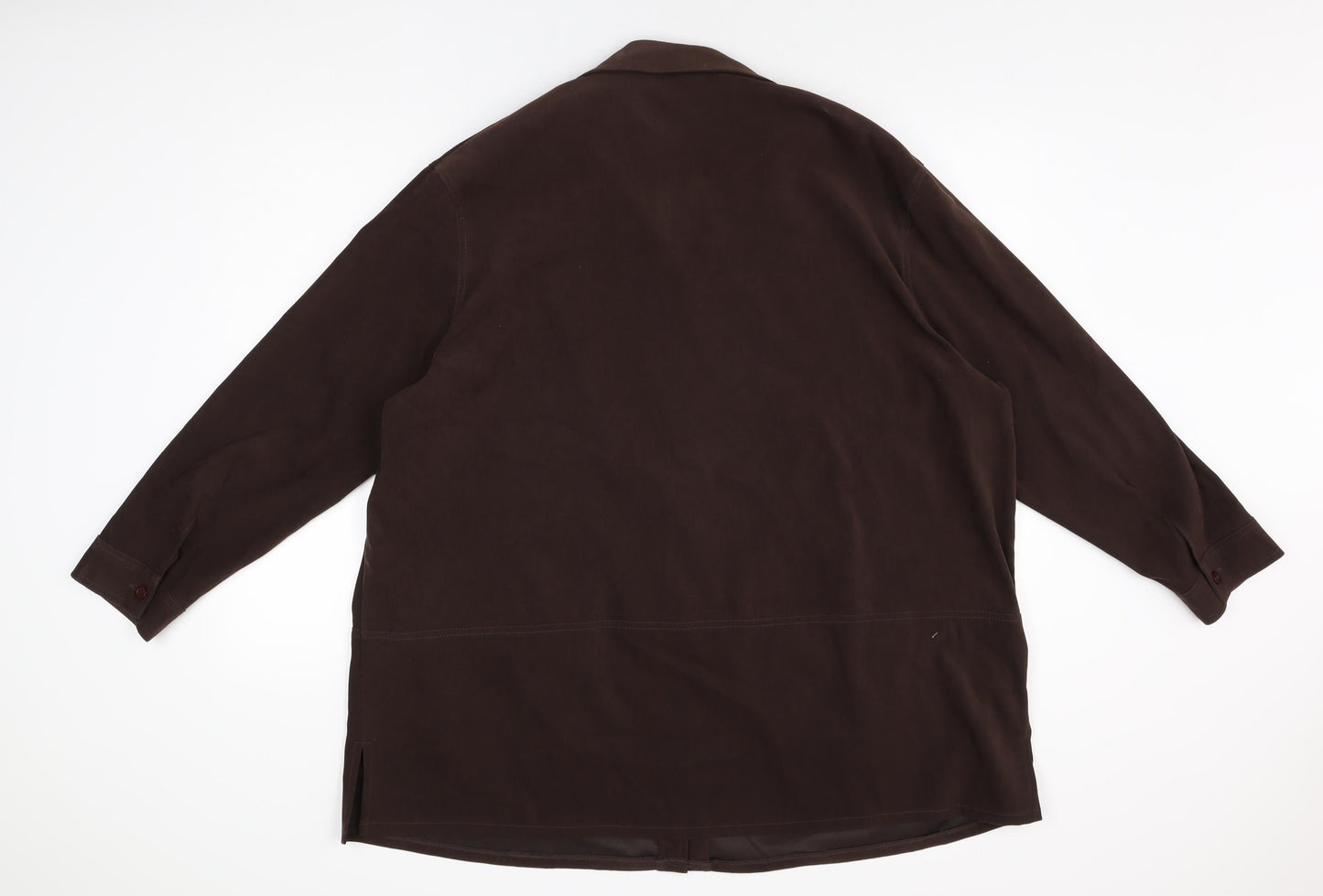 OPUS Womens Brown Polyester Basic Button-Up Size 24 Collared