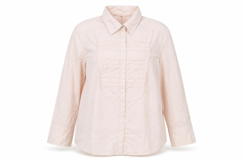 Linea Womens Pink Cotton Basic Button-Up Size 14 Collared
